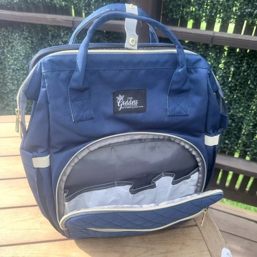 Goddess Quilted Navy Kids Backpack